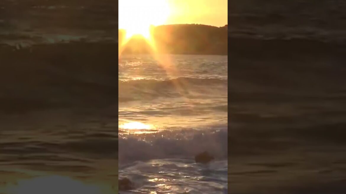 Magnifique coucher de soleil au bord de la mer