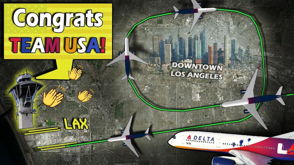 Olympic TEAM USA + Flag Arrives in Los Angeles | Cool Tour over Downtown! Olympic TEAM USA + Flag Arrives in Los Angeles | Cool Tour over Downtown!
