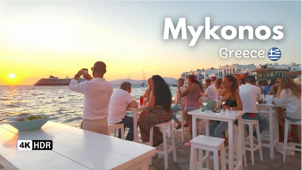 Mykonos Sunset Walk 🇬🇷☀️ Beauty, Glamour, and Magic 😍 4K HDR