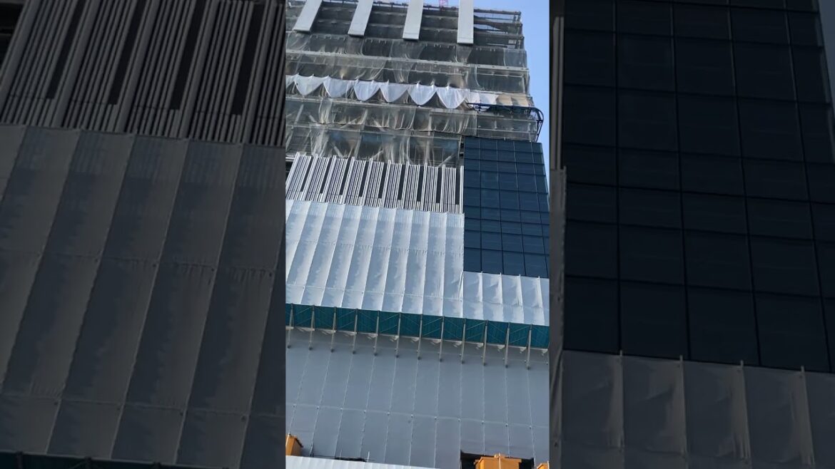 【記録映像】「コンラッド名古屋」建設現場！北側から。15～16階ぐらいまで到達か。2024.8.3撮影、1か月で2～3階分ほど成長中♪26年夏オープン #記録映像 #コンラッド名古屋 #名古屋栄