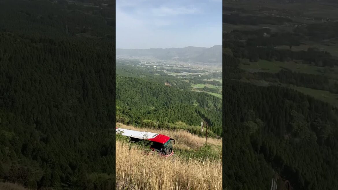 Cars are not the only vehicles touring around Mount Aso.