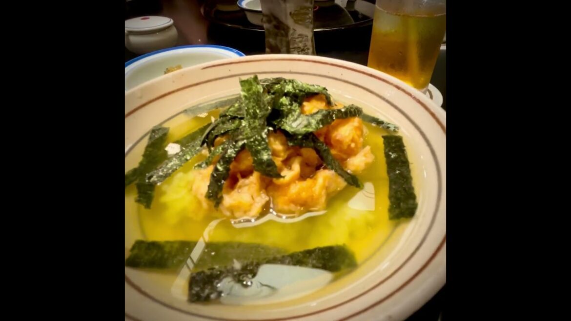 Trying Tempura Ochazuke (Rice in Tea Soup) #japanesefood #shortvideo #shorts #short #youtubeshorts