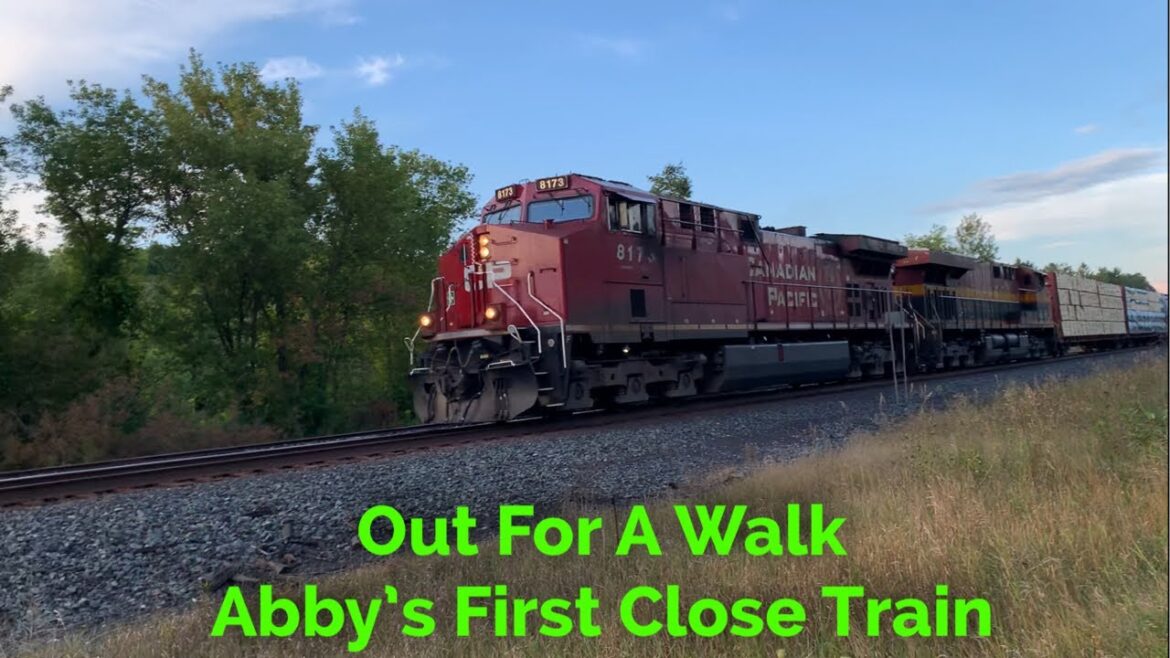 Abby Get To See A Train Moving Up Close