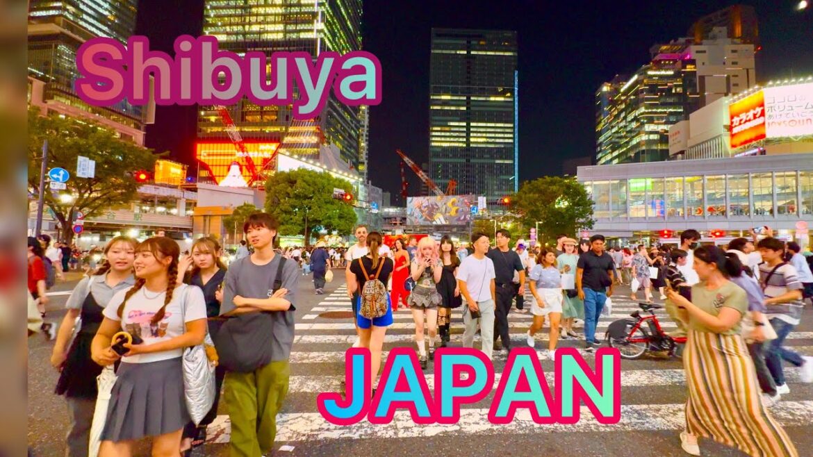 [4K 60fps] Walking Tour in Shibuya in the evening. Tokyo, Japan.