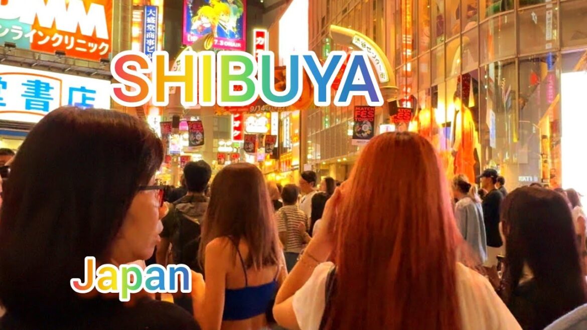[4K] 日本の東京、渋谷の素晴らしい夜景。Shibuya Walking Tour. Tokyo,  Japan.