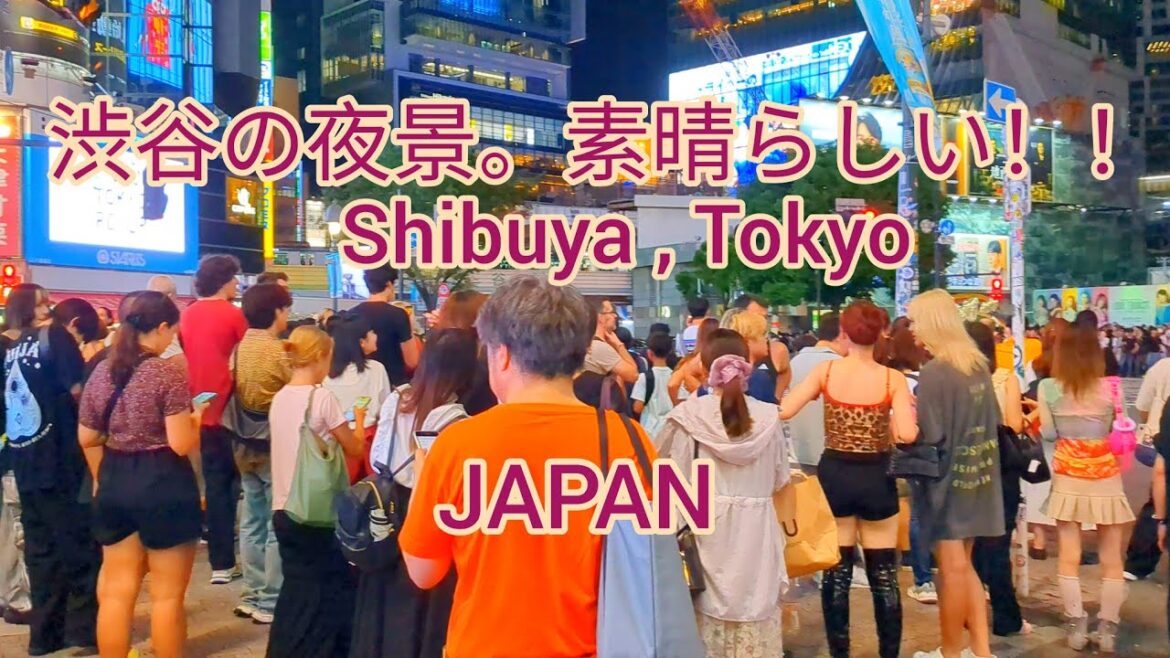 [4K 60fps] Shibuya  Night Scenery. # Walking Tour in Shibuya. Tokyo, Japan.