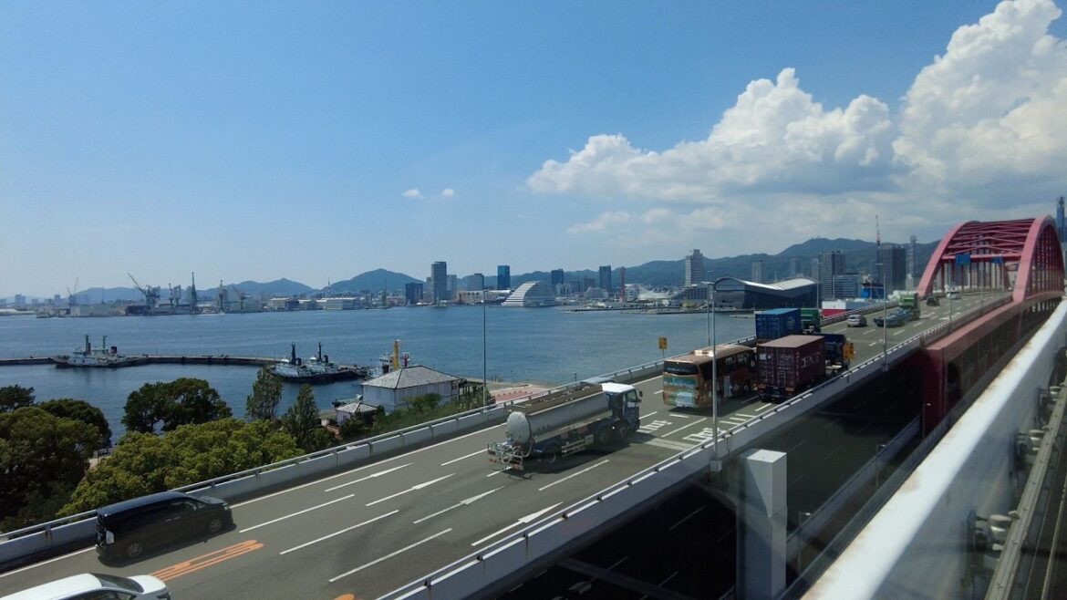 [4K 60fps] Kobe airport - Port liner (August 14, 2024)