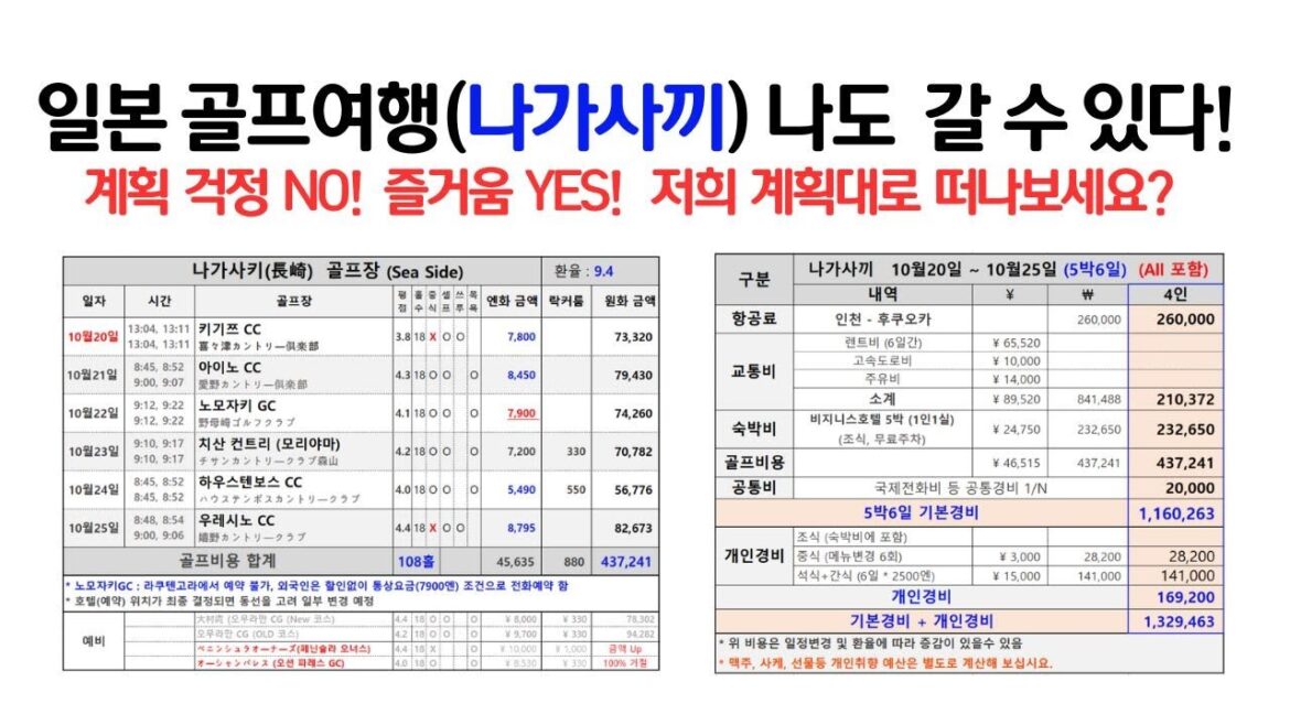[Part 2] 가성비 끝판왕! 일본 골프 여행(나가사키, 10월) 나도 갈 수 있다!#golf #travel #골프 #일본골프 #일본 골프여행 #골프패키지 #후쿠오카 #나가사키