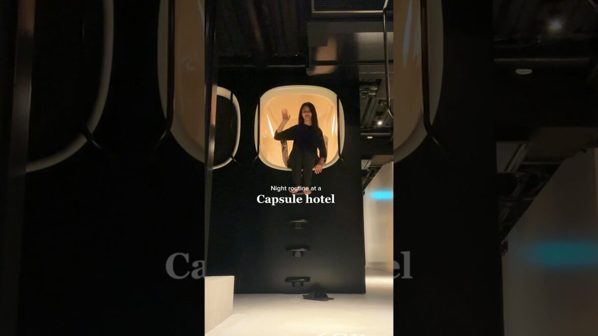 My night routine at a Capsule Hotel in Japan!🇯🇵 #japantravel #tokyo #capsulehotel