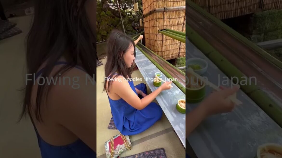 Flowing Noodles in Hirobun, Kyoto, Japan Flowing Noodles in Hirobun, Kyoto, Japan