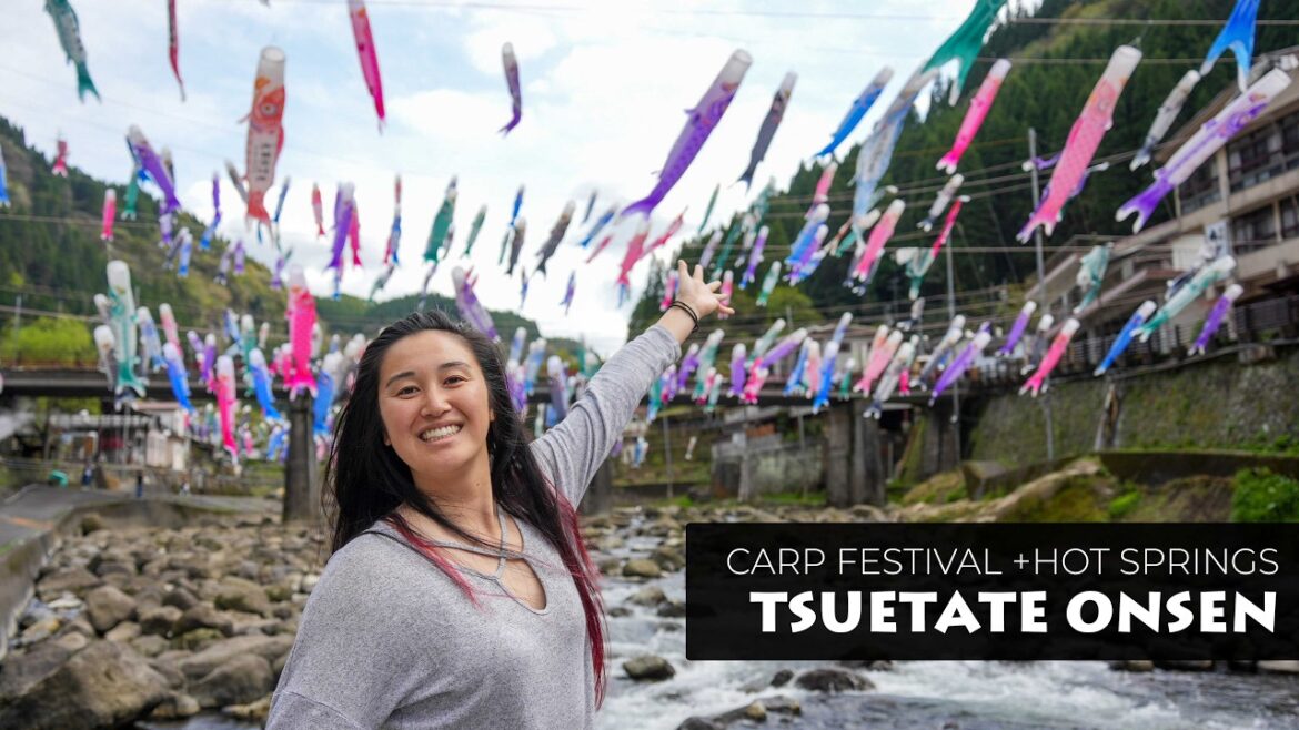 Tsuetate Onsen, Koinobori Festival |  Hidden Japan Gem in Kyushu | 杖立温泉鯉のぼり祭り, 熊本, 九州