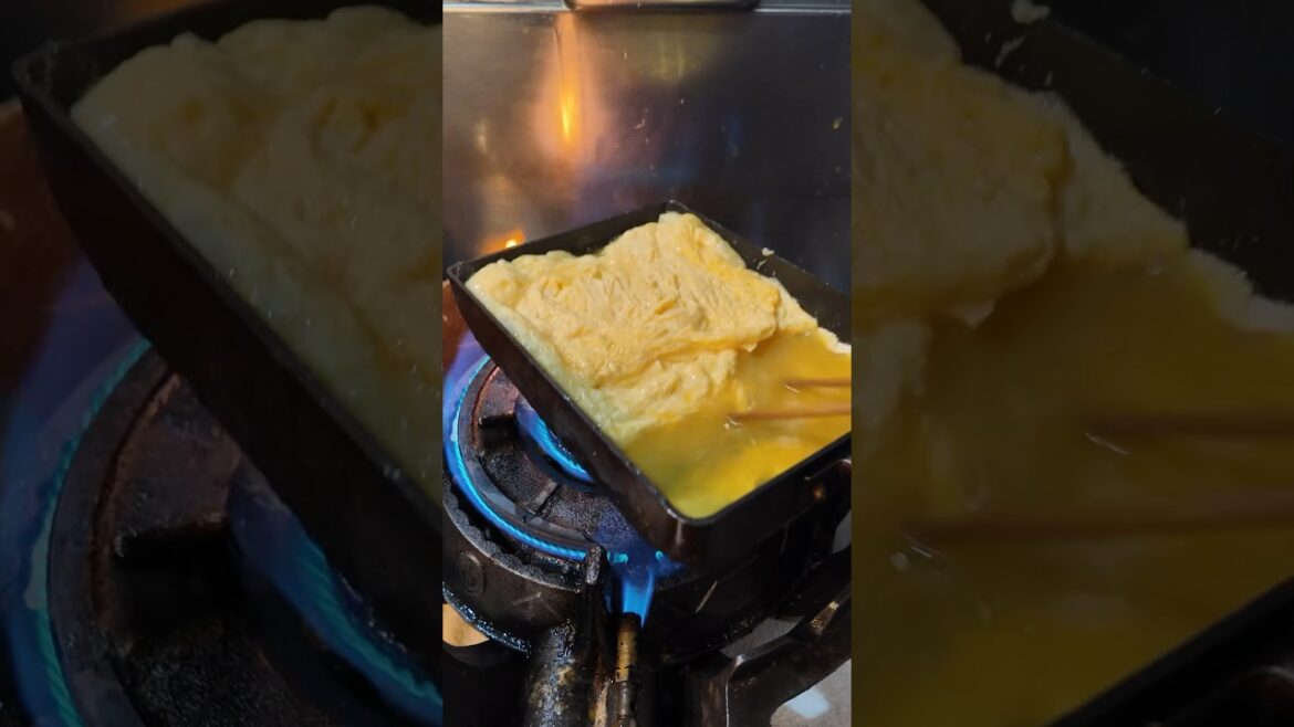 The Perfect Japanese Egg Omelette  #japanesefood #streetfood #asmr