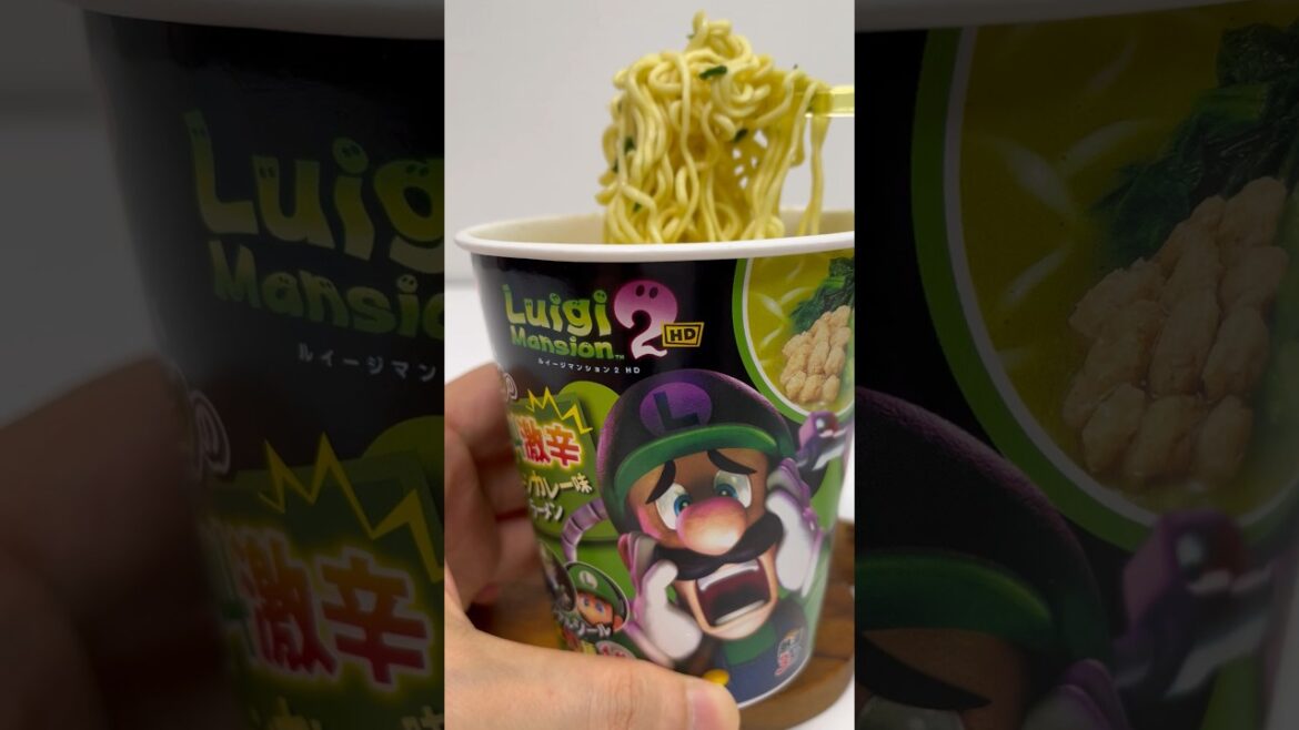 Luigi Mansion 2 Spicy Green Curry Cup Noodles #shorts