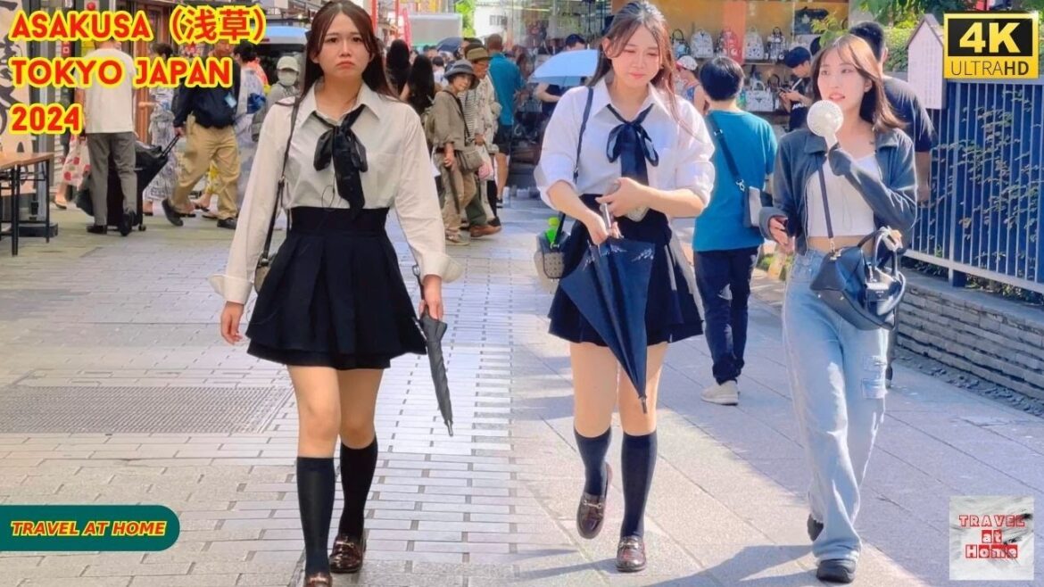 4k hdr japan travel 2024 | Walk in Asakusa（浅草）Tokyo japan |  Relaxing Natural City ambience