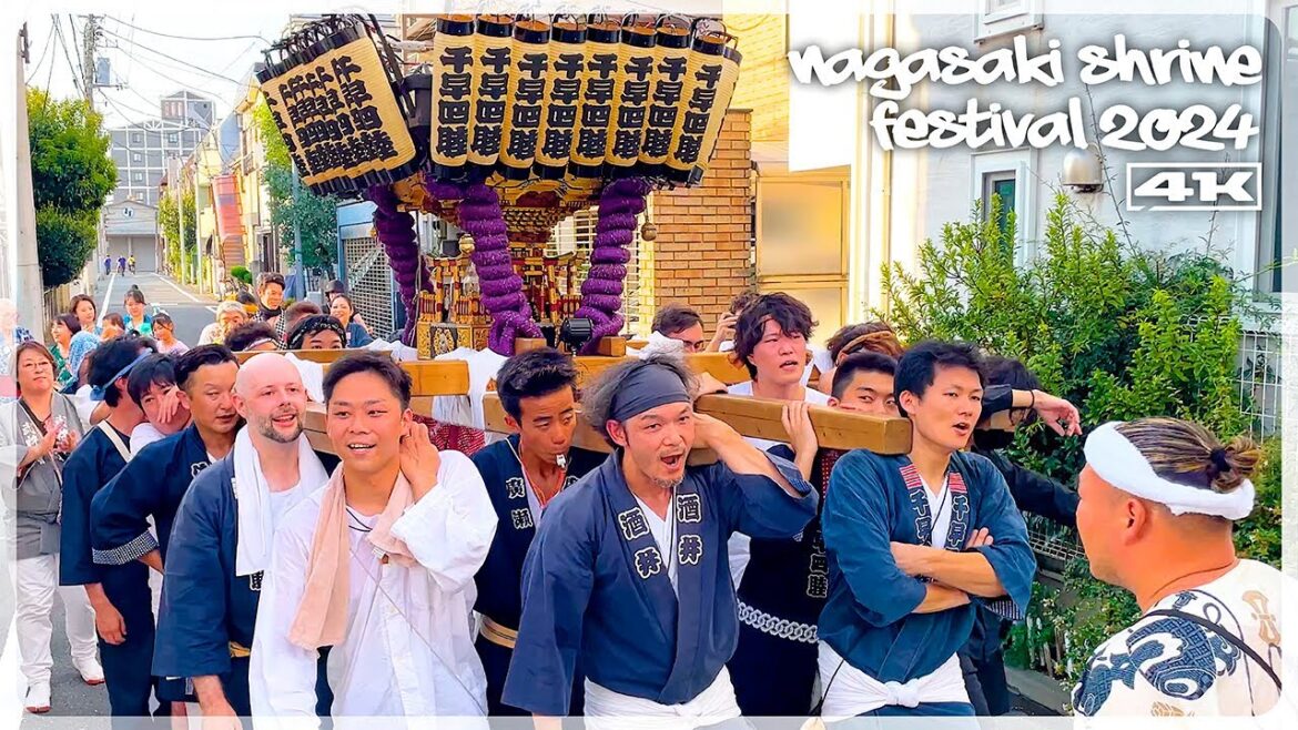 長崎神社例大祭 2024 (椎名町) 千早４丁目！ Nagasaki Shrine Festival 神輿渡御 日本の祭り 豊島区 4K