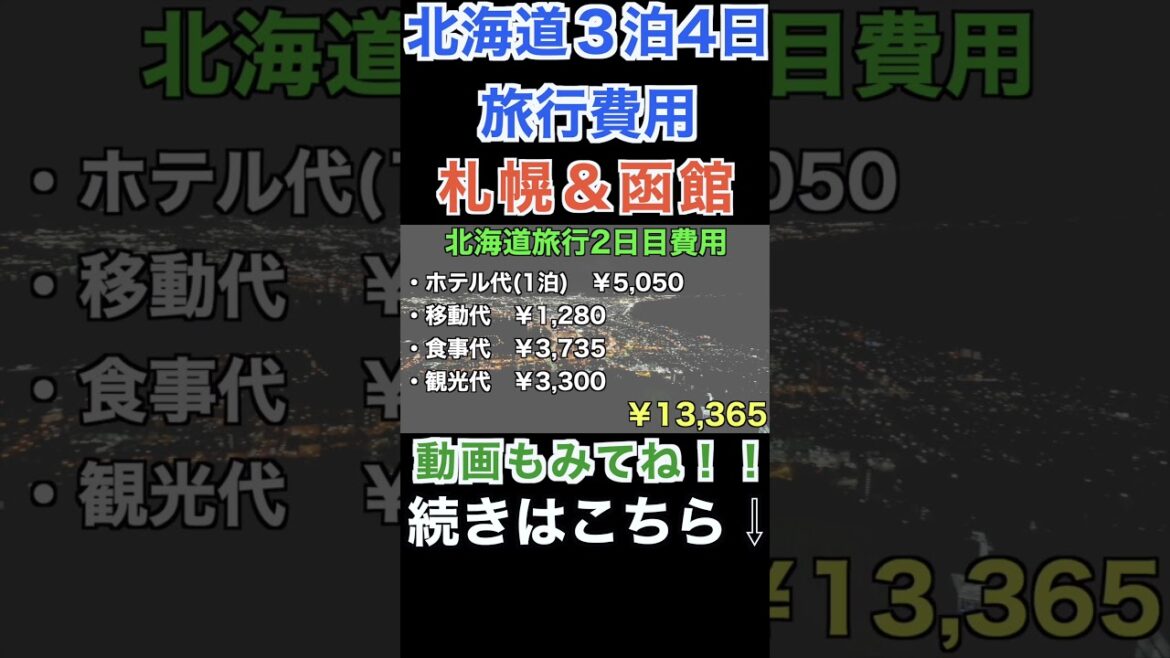 【北海道3泊4日旅行の費用を発表します】札幌と函館の北海道2大都市巡り!!#shorts #short #一人旅 #国内旅行 #北海道旅行 #札幌市 #函館市 【北海道3泊4日旅行の費用を発表します】札幌と函館の北海道2大都市巡り!!#shorts #short #一人旅 #国内旅行 #北海道旅行 #札幌市 #函館市