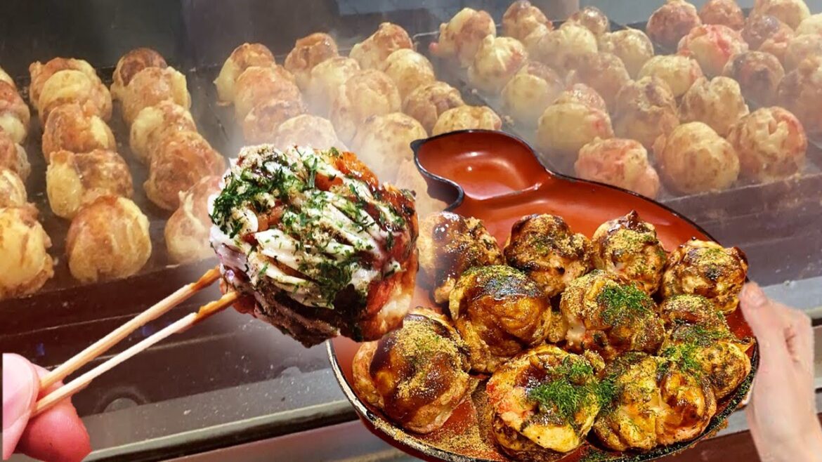 Street Food in Japan: The best Takoyaki: Eating and cooking scene