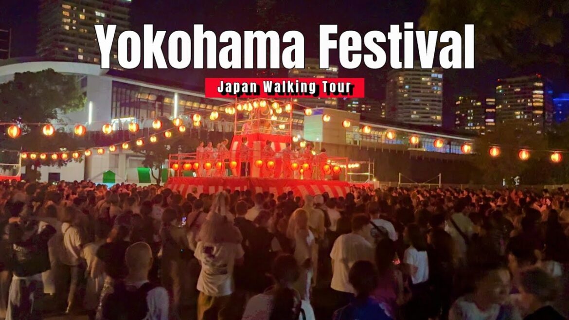 Yokohama Dance Festivak Walking Tour -4K JAPAN-  Traditional Dance