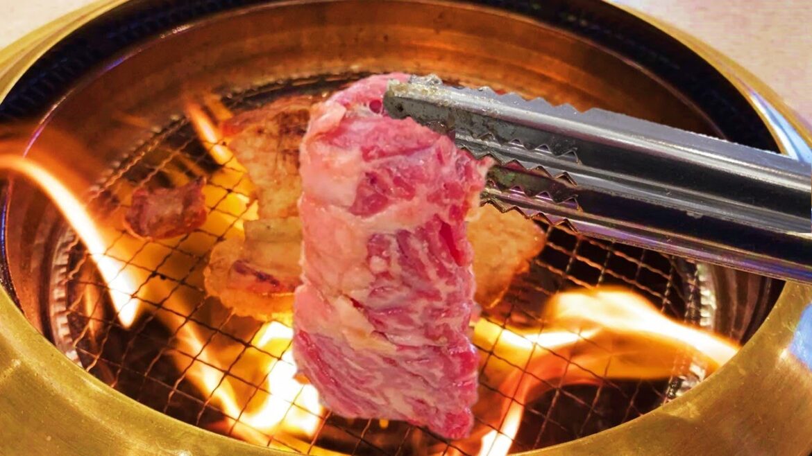 I tried raw meat! Eating at a BBQ  Restaurant in Japa.