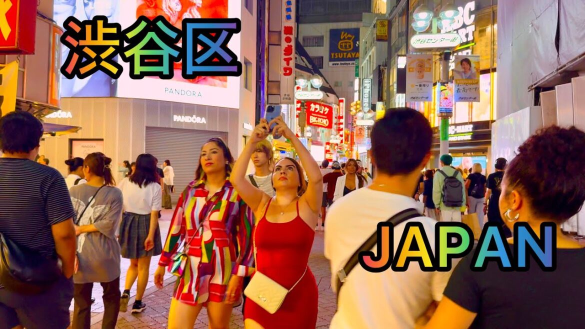 [4K]  夜の渋谷の巨大アミューズメント。 # Walking tour in Shibuya. Tokyo, Japan.