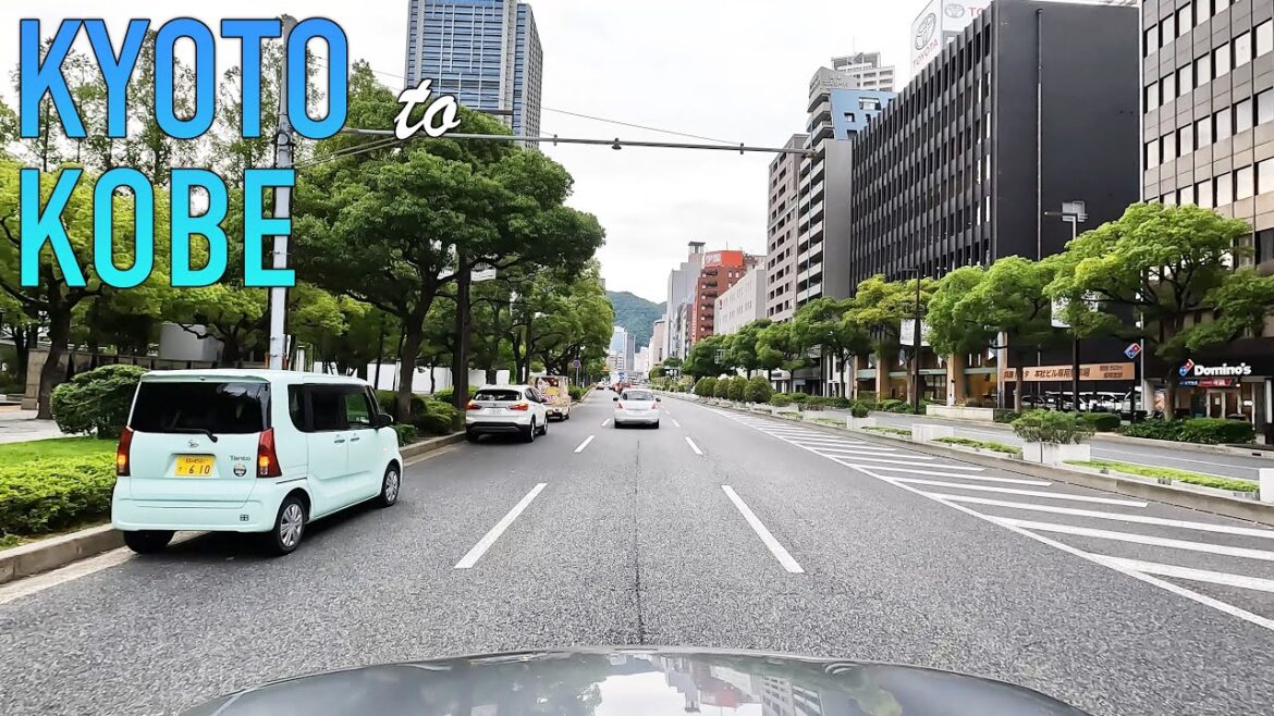 Kyoto to Kobe Drive in 4K