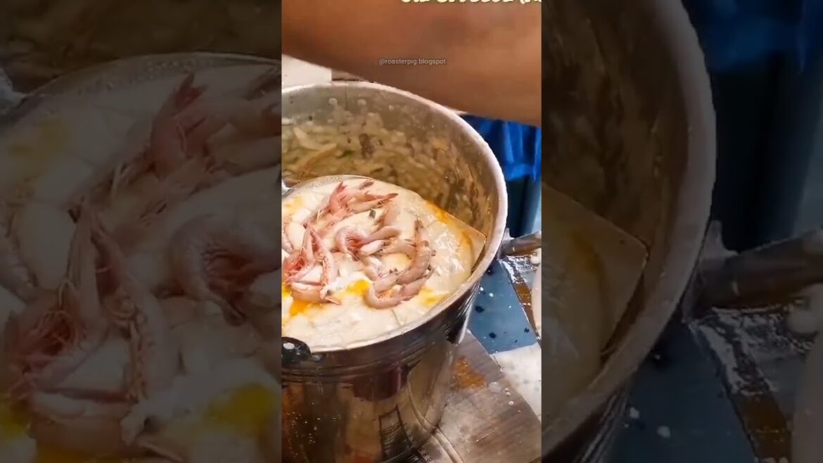 Fried Shrimp & Eggs Cake _ Asian Street Food