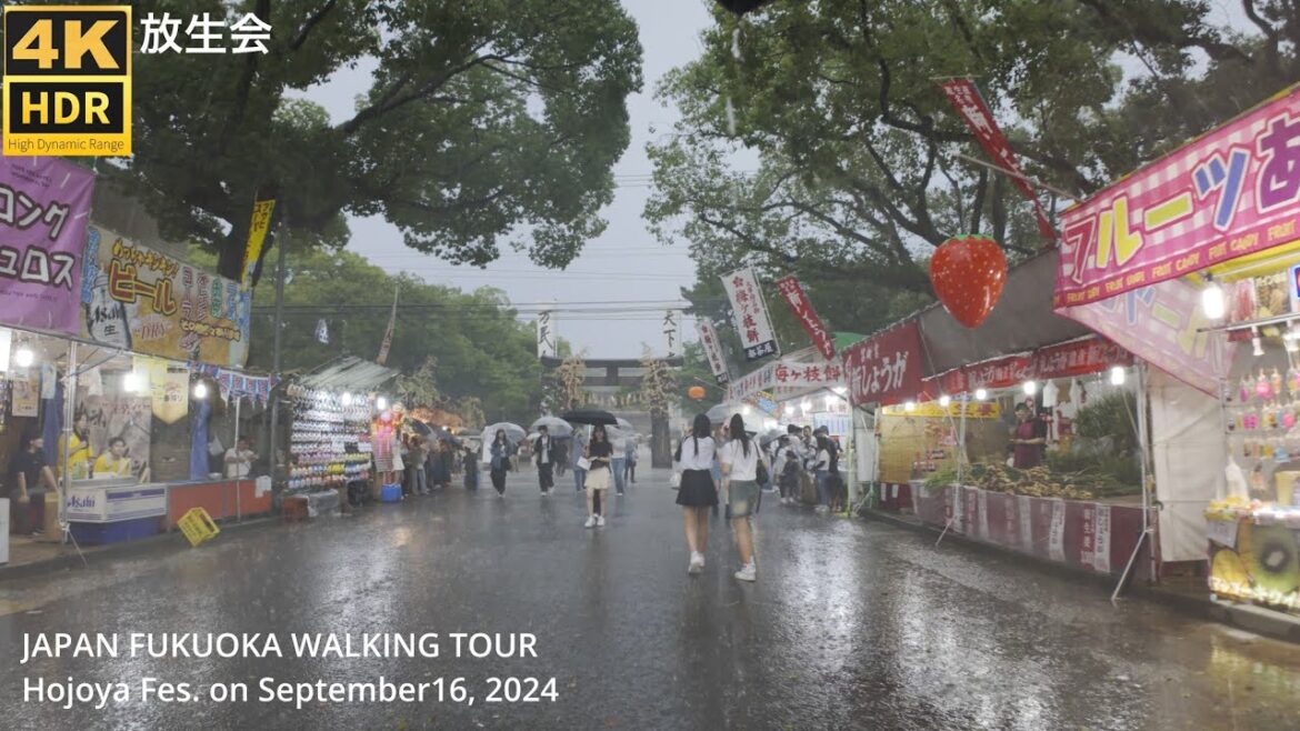 福岡の筥崎宮の放生会2024(博多三大祭り)を歩く4khdr japan walking tour Fukuoka Hojoya Festival 2024 福岡の筥崎宮の放生会2024(博多三大祭り)を歩く4khdr japan walking tour Fukuoka Hojoya Festival 2024