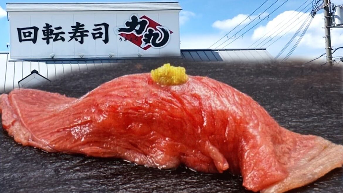 I tried Wagyu sushi at a conveyor belt sushi restaurant in Japan.