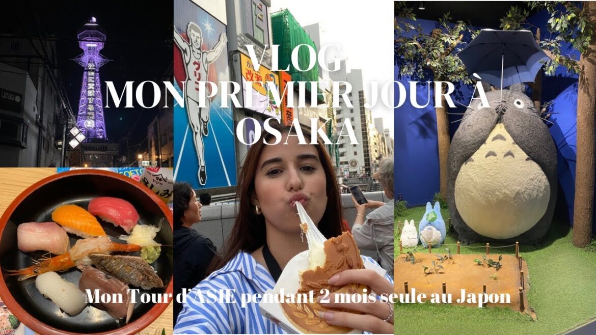 Vlog au Japon 🇯🇵: Mon premier jour à Osaka (Domtobori, Namba, Tour d'Osaka...)