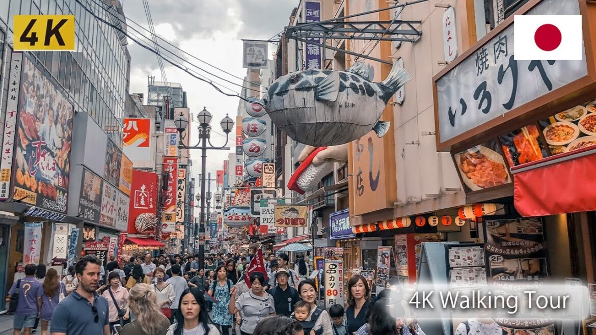 Osaka Japan - Walking tour from Dotonbori to Umeda• 4K HDR