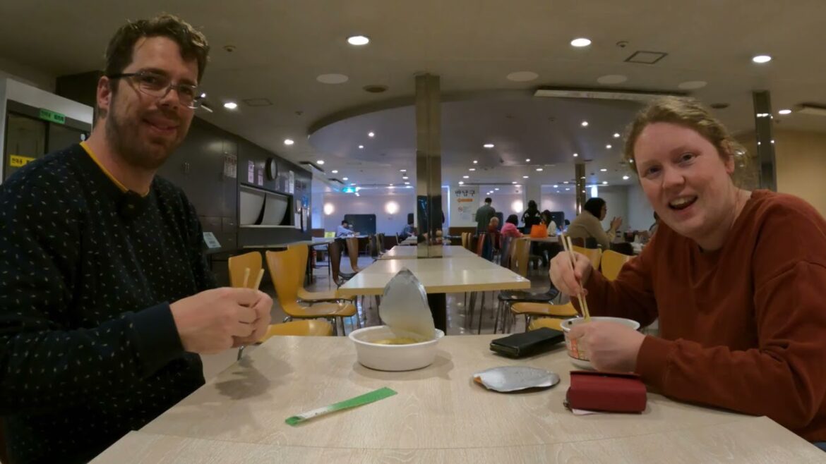 We slept on the night ferry from Busan, South-Korea to Fukuoka, Japan