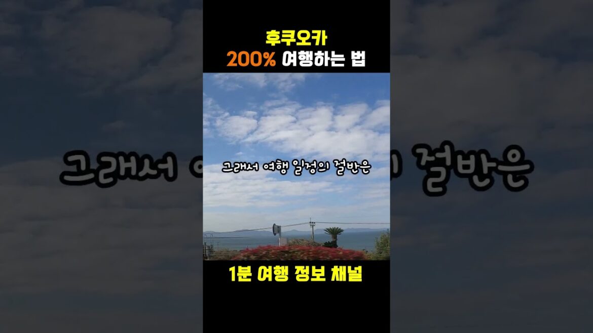 후쿠오카 여행법 1분요약