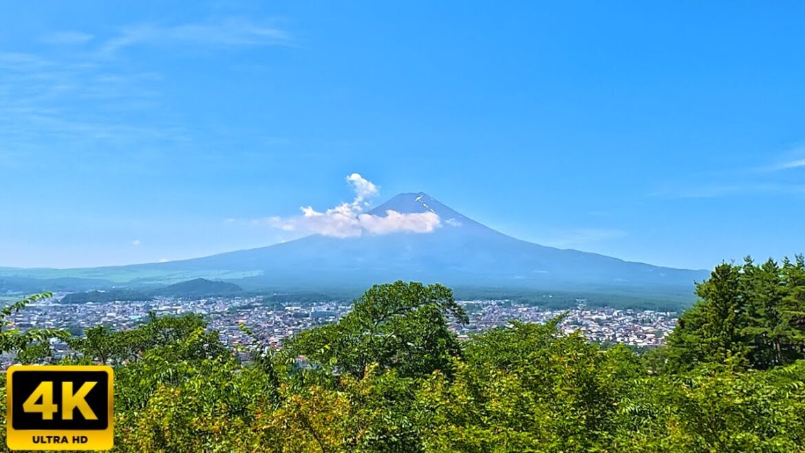 Walking Tour At Arakurayama Sengen Park  Japan View of Mount Fuji