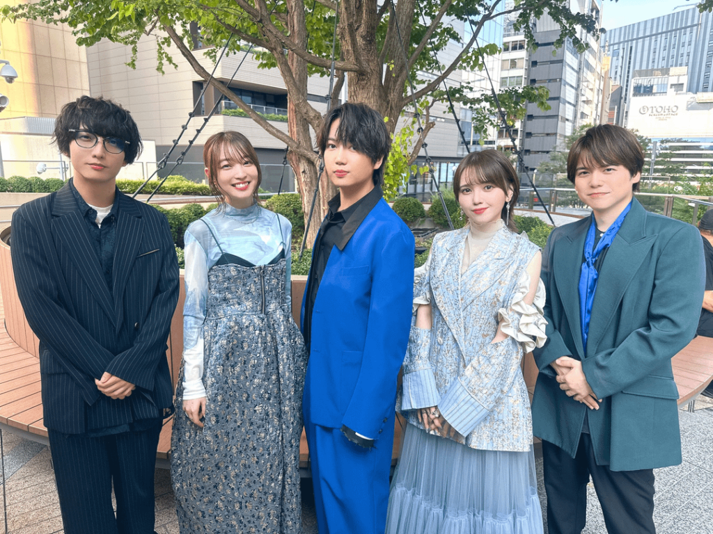 Kobayashi Chiaki, Ueda Reina, Chiba Shouya, Kito Akari, and Uchida Yuuma from the『Ao no Hako』Blue Carpet World Premiere