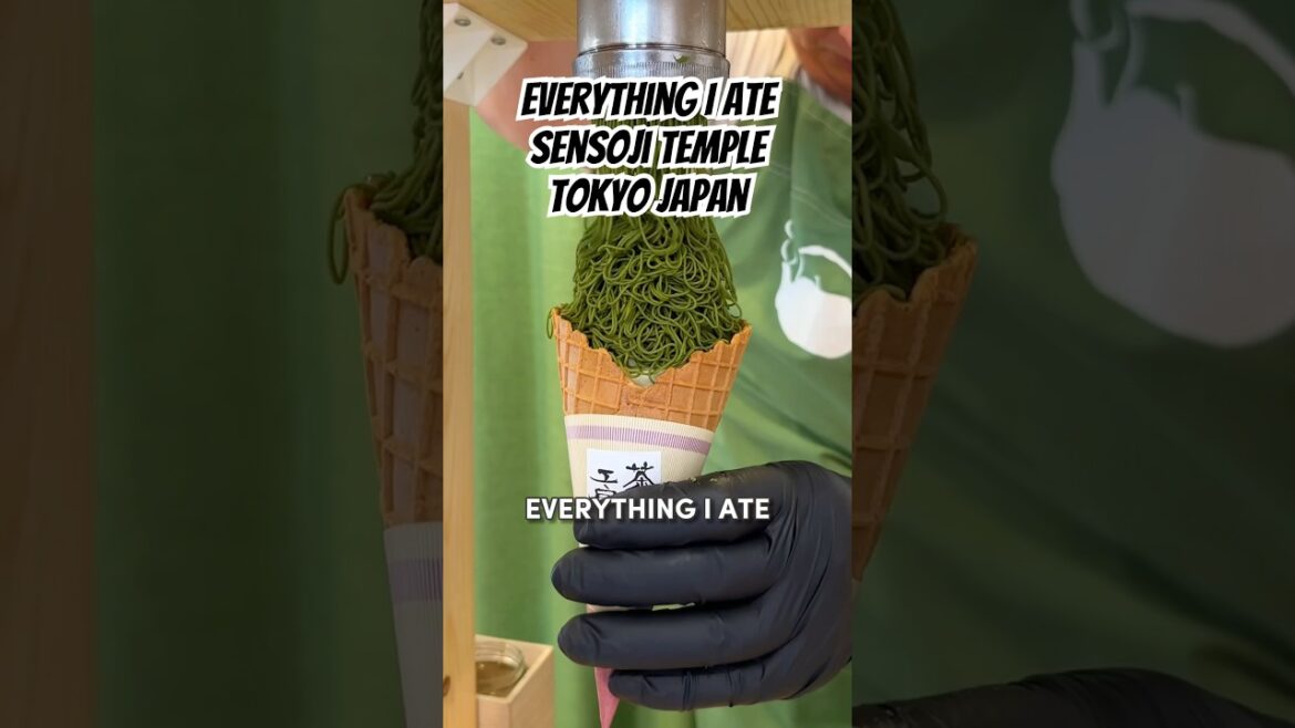 Everything I ate in Asakusa, Sensoji Temple Tokyo 🍡 #shorts #streetfood #tokyo