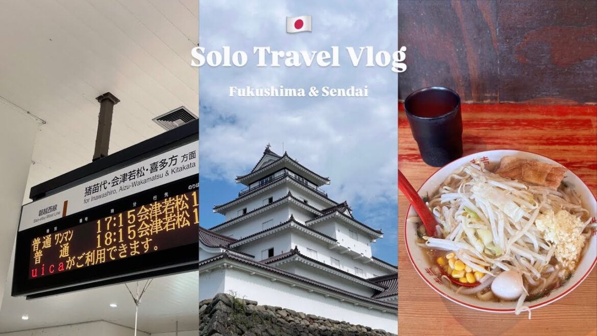 [SUB] Solo Travel vlog | 日本福島、仙台遊，會津若松、鶴之城、飯盛山、七日通、ラーメン二郎拉麵、鯛魚燒｜ 𝐨𝐨𝐧（記得開啟cc字幕）