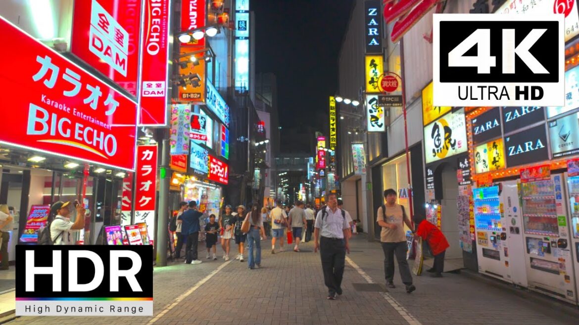 Tokyo walk 2024 - Japan 4K Night Walking Tour, Walk in Shinjuku,Tokyo｜4K HDR 60fps