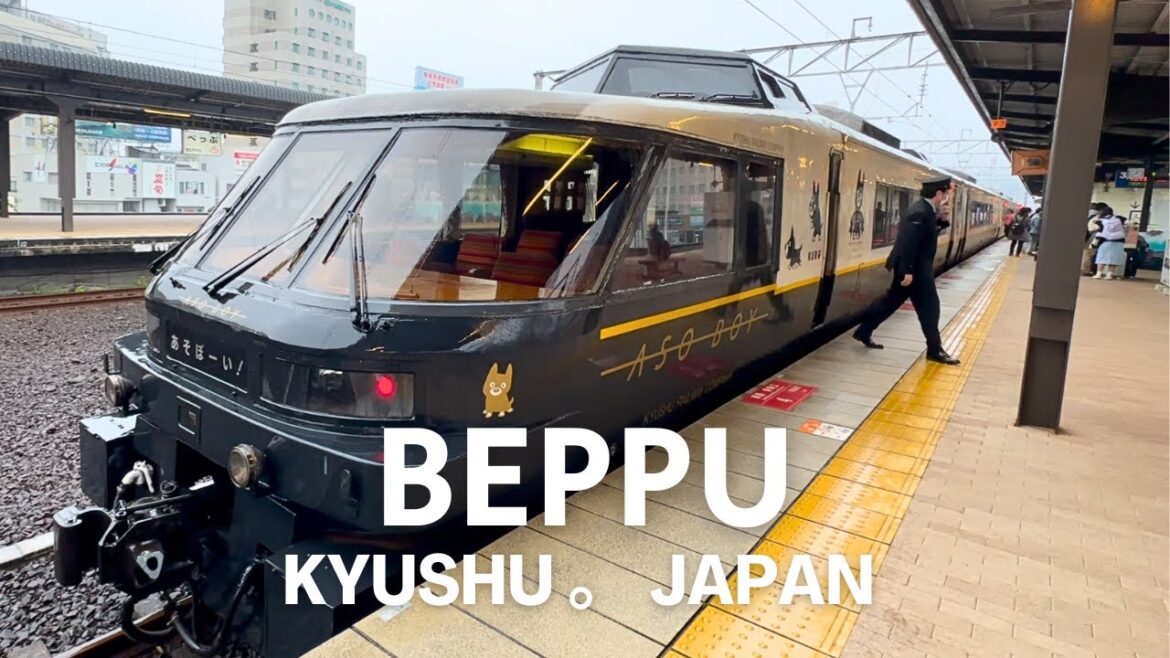 Japan Vlog 🇯🇵 Kumamoto to Beppu, Aso Boy Sightseeing Train, Japanese countryside in The Heavy Rain