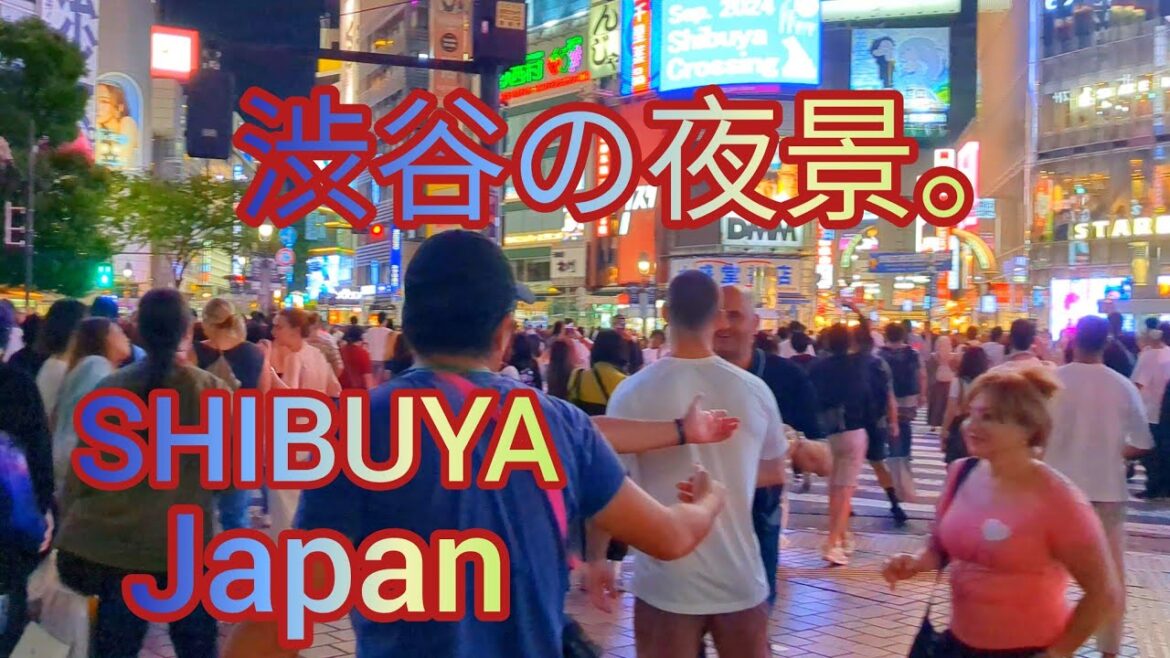 [4K 60fps] Shibuya Night Scenery and walking tour. Tokyo, Japan.