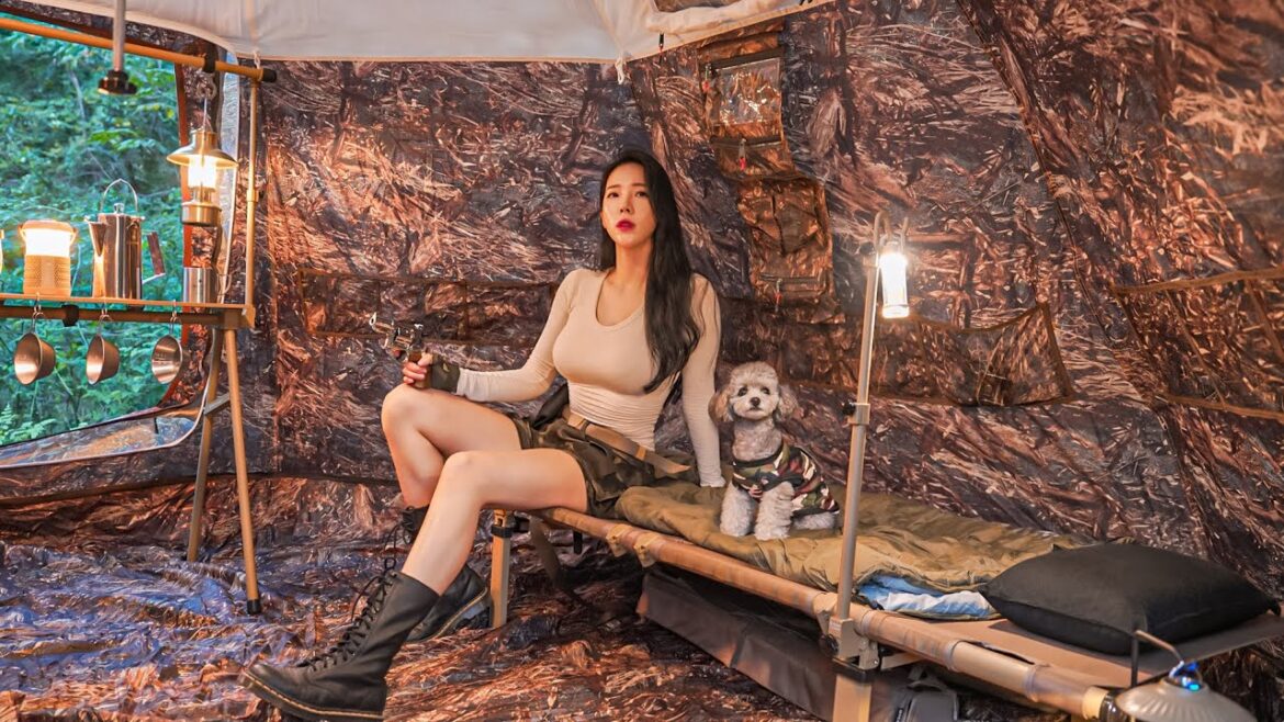 MILITARY TENT CAMPING IN THE DEEP MOUNTAINSㅣNATURE ASMR MILITARY TENT CAMPING IN THE DEEP MOUNTAINSㅣNATURE ASMR