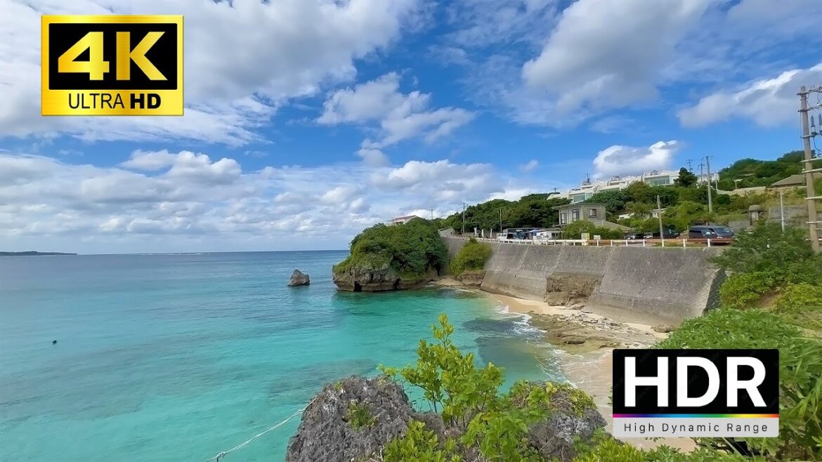 4K HDR - Okinawa Kouri-island 1 hour walk