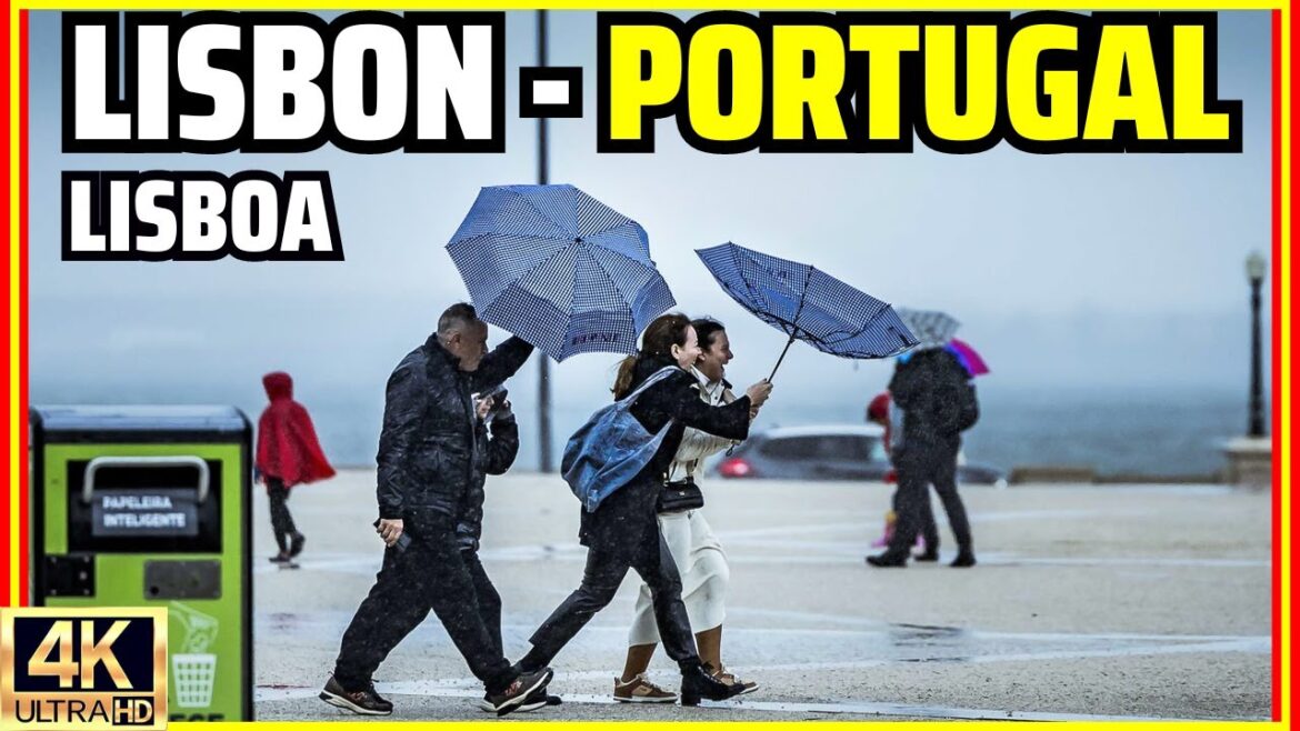 Walking Through Downtown Lisbon in the Rain | Portugal Walking Through Downtown Lisbon in the Rain | Portugal