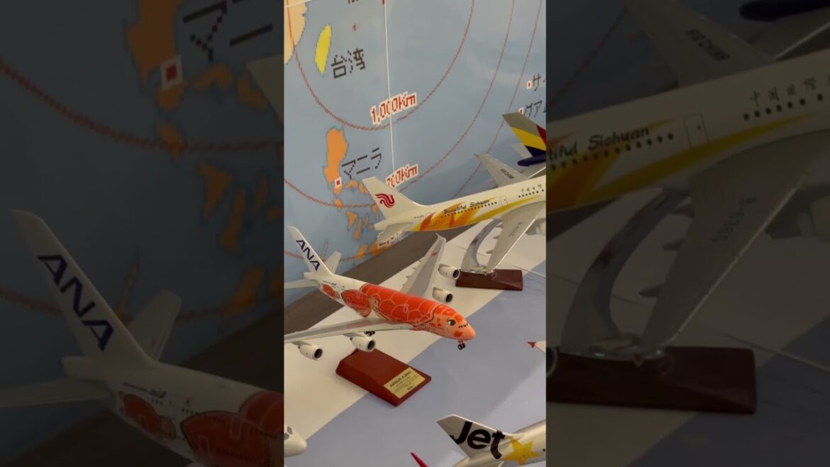【那覇空港】いつか就航してほしい…。ANAやアシアナ航空のエアバスA380など未就航の飛行機の模型も那覇空港にある #shorts