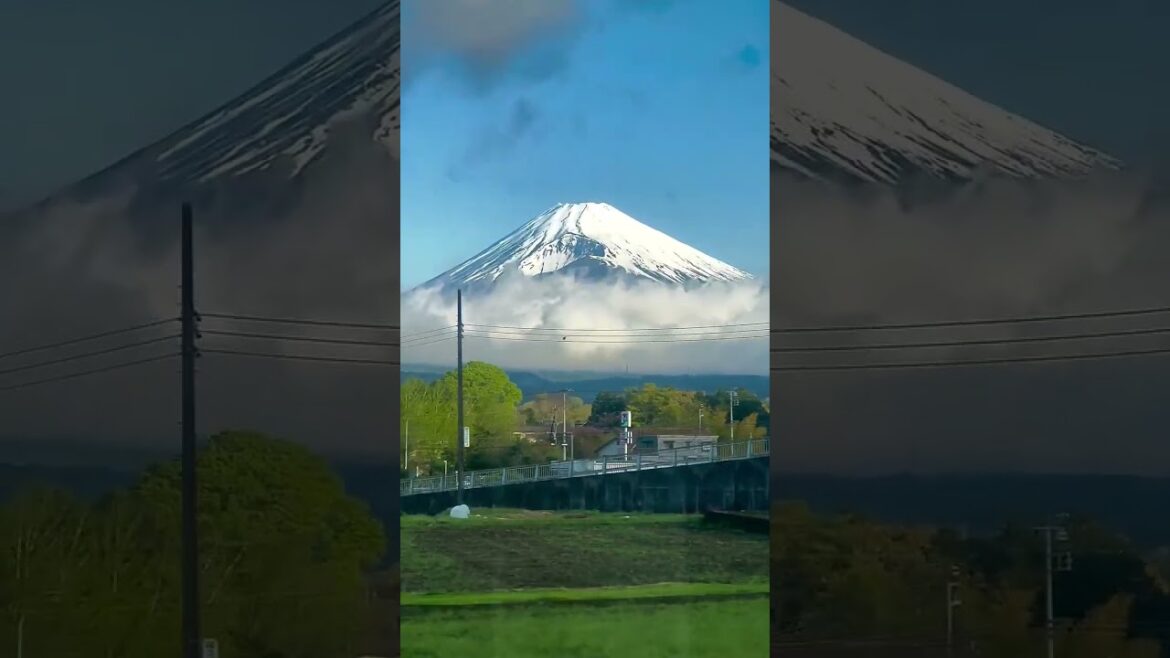 Train passes Mt. Fuji with amazing view ⛰️ 🇯🇵