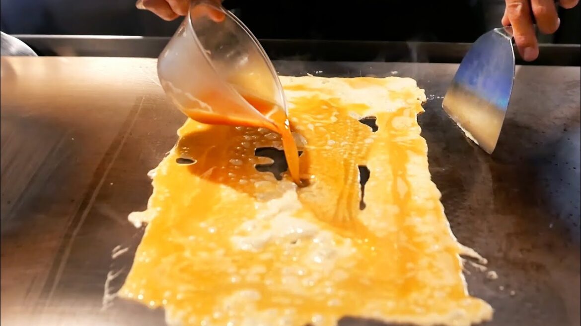 Japanese Food - The BEST OMELETTE OKONOMIYAKI! Teppan Dining By The Way Tokyo Japan