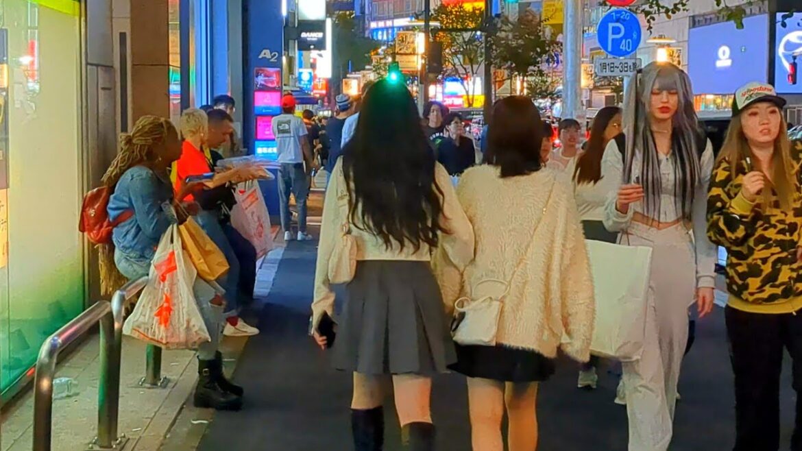 [4K 60fps] Shibuya Night Scenery.  # Walking tour in Shibuya. Tokyo, Japan. October 2024