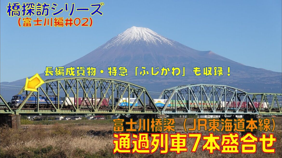 【橋探訪（富士川編）#02】富士川橋梁（JR東海道本線）通過列車7本盛合せ(At Fujikawa Bridge on the JR Tokaido Main Line)