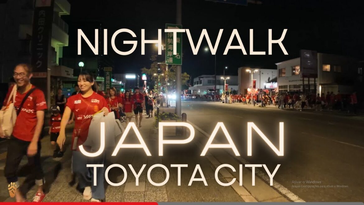 Japan: City Center Walk in Toyota | Nightwalk 4K