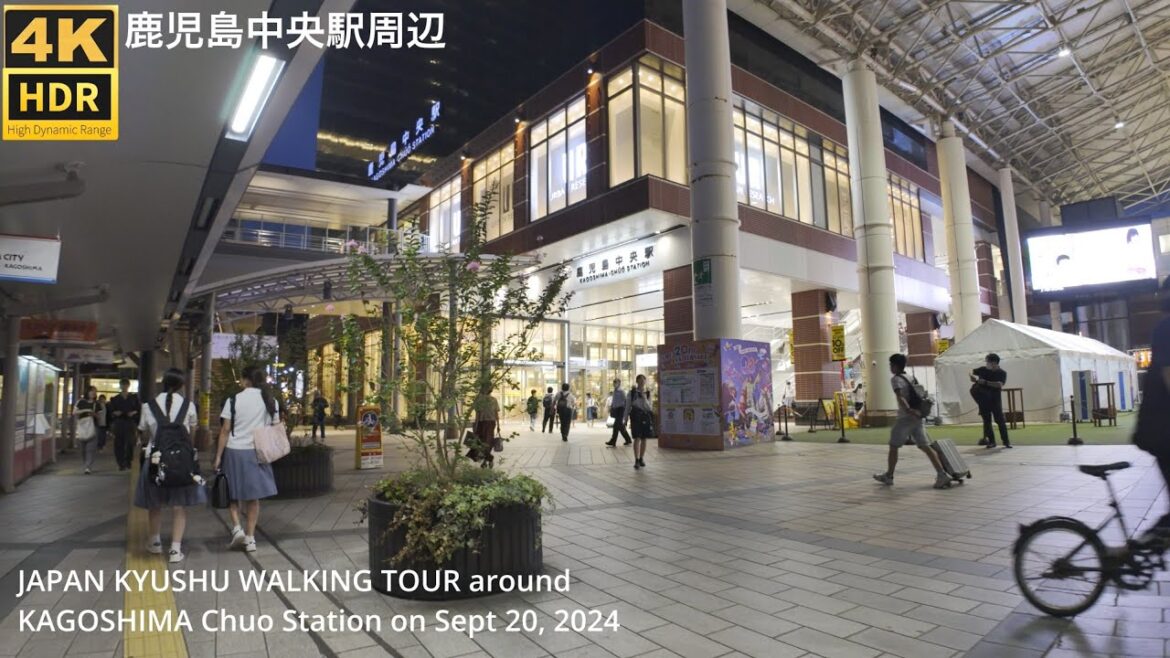 鹿児島中央駅を歩く4khdr Japan Kyushu walking tour around Kagoshima Chuo Station.