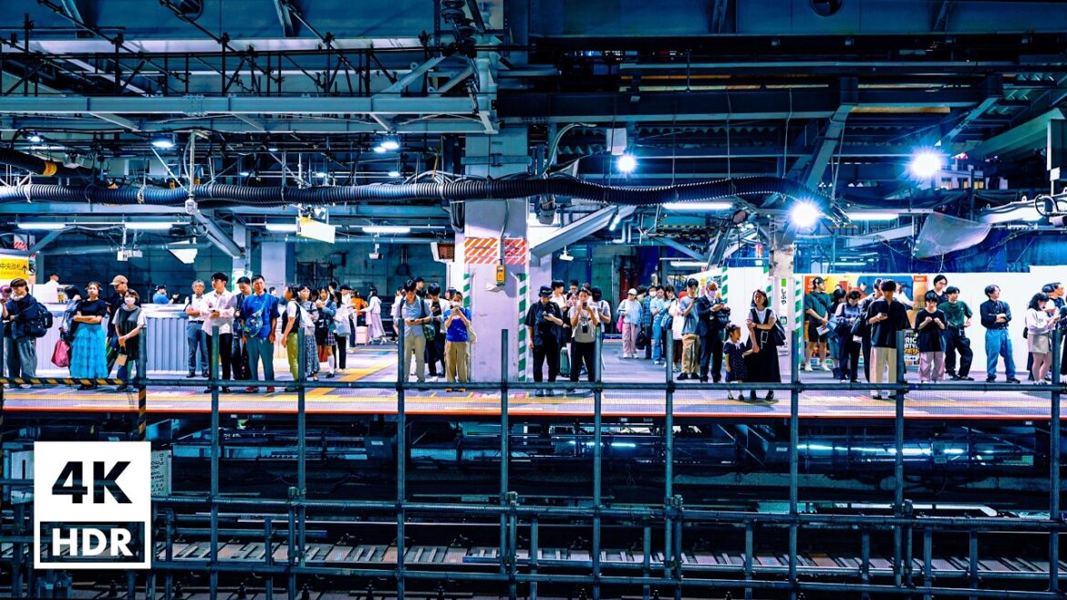 Rush hour at Shibuya Terminal, Tokyo on Saturday night | 4K HDR with Binaural Japanese Sounds Rush hour at Shibuya Terminal, Tokyo on Saturday night | 4K HDR with Binaural Japanese Sounds